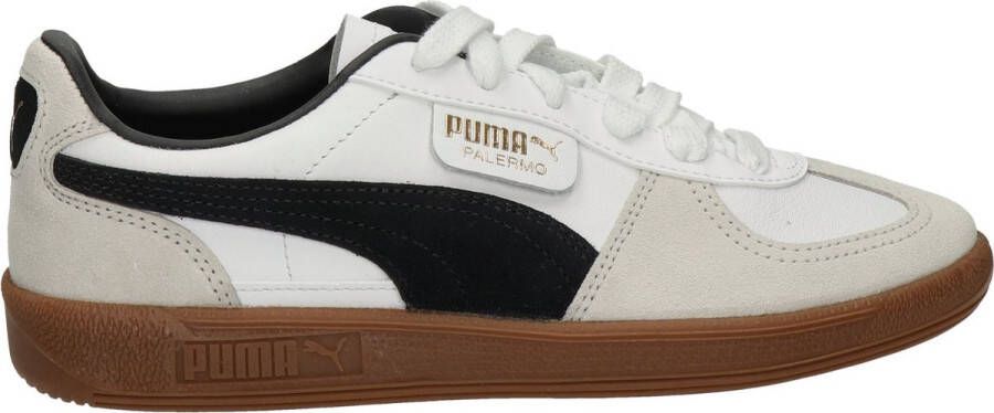 Puma Palermo Lth White Vapor Gray Gum Wit Leer Lage sneakers Unisex