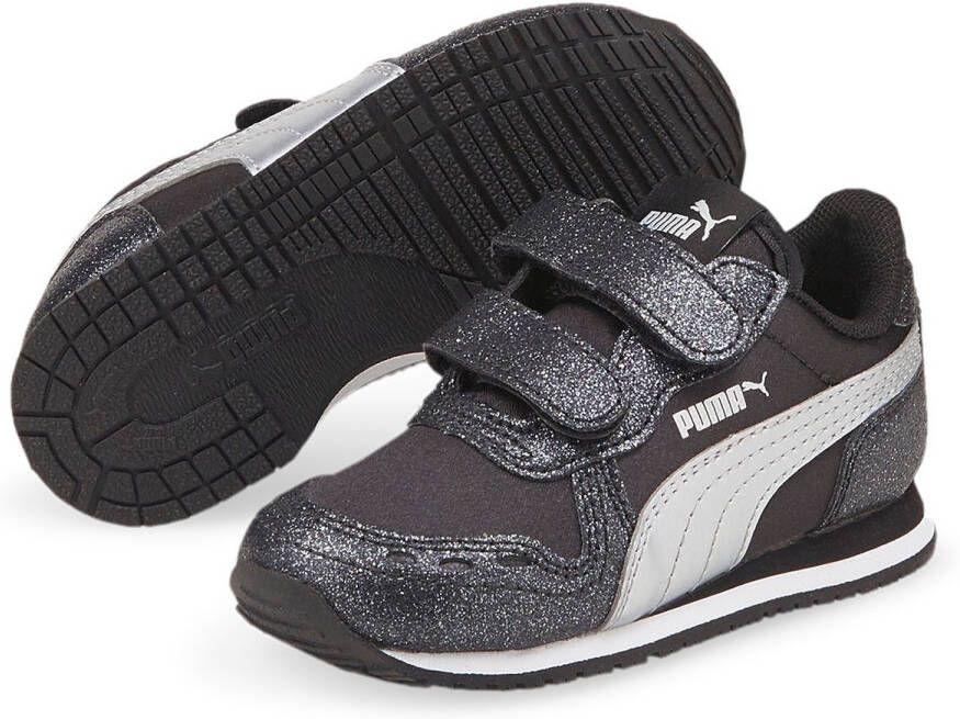 PUMA Peuters Cabana Racer Glitz V PS Inf Sneaker Meisjes Schoenen Zwart Zilver