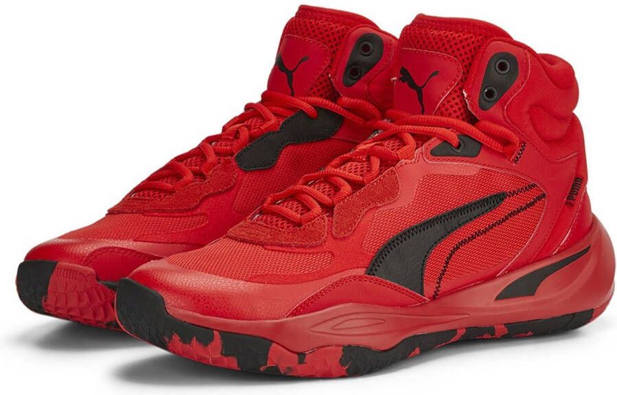 PUMA Playmaker Pro Mid Basketbal Schoenen For All Time Red Heren