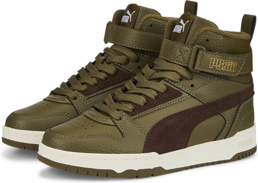 PUMA RBD Game WTR Jr Unisex Sneakers Deep Olive-Dark Chocolate- Team Gold