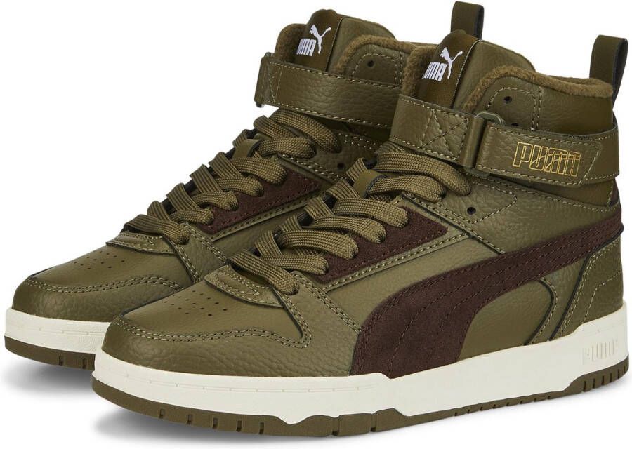 PUMA RBD Game WTR Jr Unisex Sneakers Deep Olive-Dark Chocolate- Team Gold