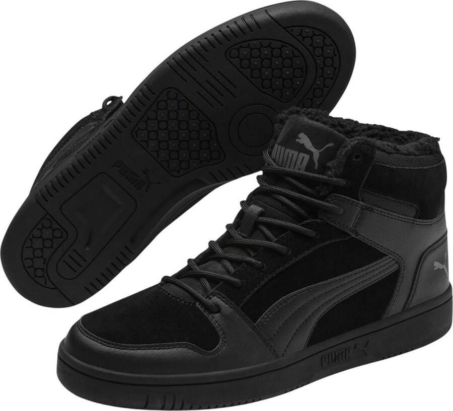 PUMA Rebound LayUp SD Fur Sneakers Unisex Black-CASTLEROCK