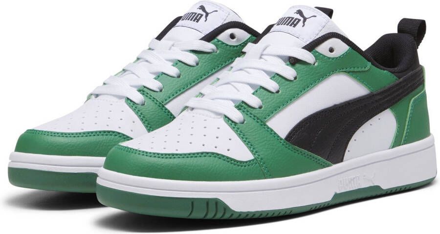 PUMA Rebound V6 Lo Jr FALSE Sneakers White- Black-Archive Green