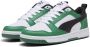 Puma Rebound V6 Lo sneakers wit zwart groen Jongens Meisjes Leer Meerkleurig 26 - Thumbnail 3