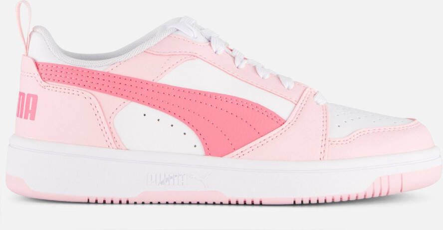 PUMA Rebound V6 Lo Jr FALSE Sneakers White-Fast Pink-Whisp Of Pink