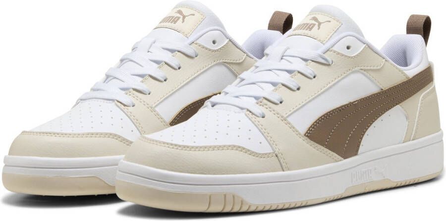 PUMA Rebound v6 Low Unisex Sneakers White-Totally Taupe-Alpine Snow