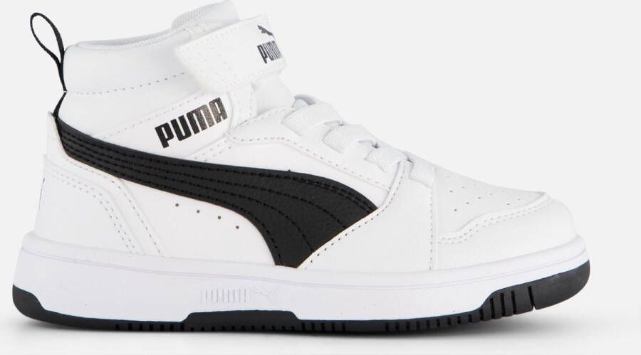 Puma Rebound V6 Mid sneakers wit zwart Jongens Meisjes Imitatieleer Meerkleurig 28 - Foto 3