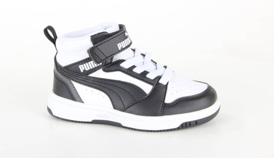 PUMA Rebound V6 Mid jongens sneakers grijs wit Uitneembare zool