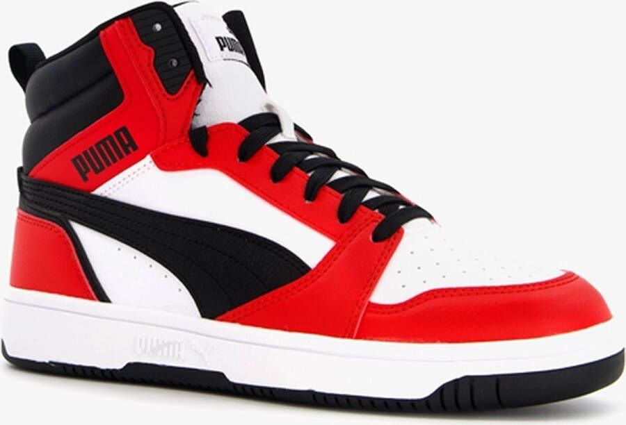 PUMA Rebound V6 Mid jongens sneakers rood zwart Uitneembare zool