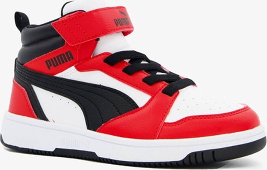 PUMA Rebound V6 Mid jongens sneakers rood zwart Uitneembare zool