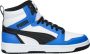 Puma Rebound V6 Mid sneakers wit zwart kobaltblauw Jongens Meisjes Imitatieleer 35.5 - Thumbnail 2