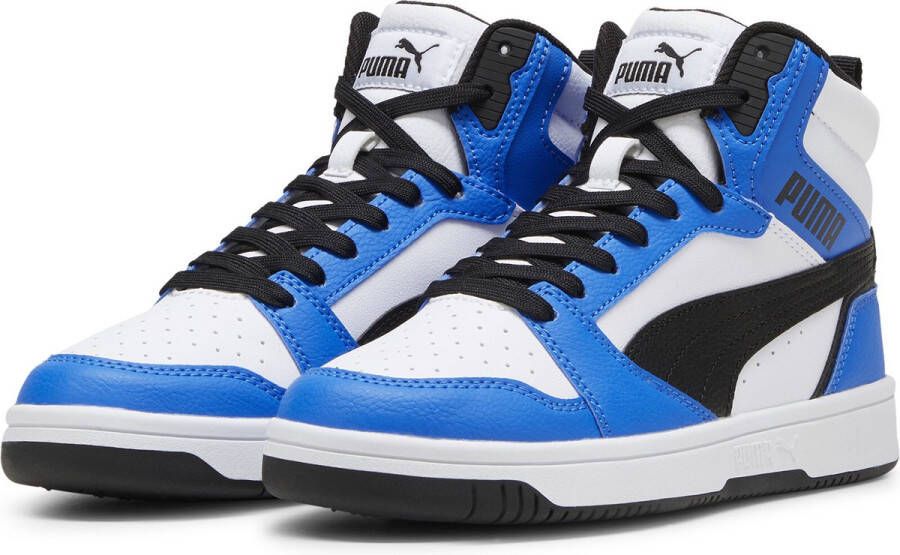 Puma Rebound v6 Mid V6 Mid sneakers wit zwart kobaltblauw Imitatieleer 35.5 - Foto 2