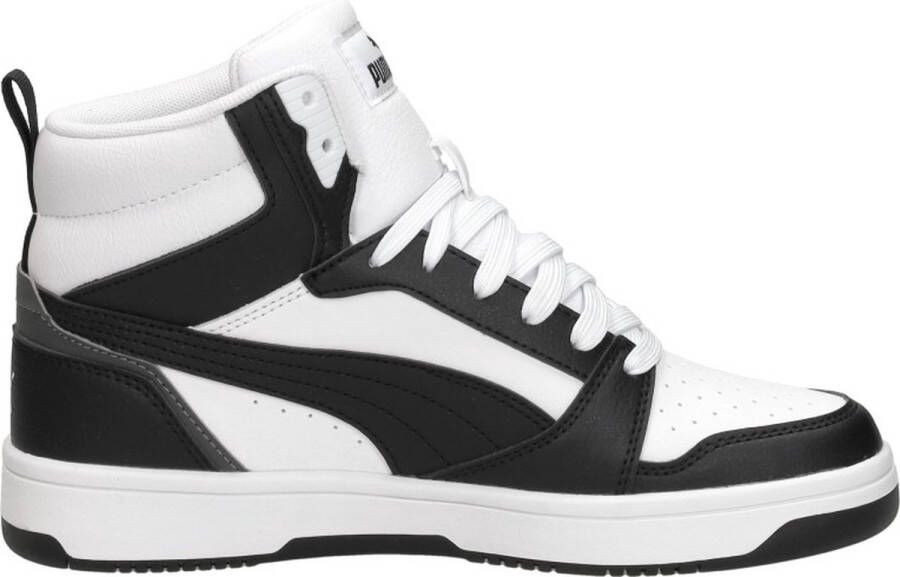 PUMA Rebound V6 Mid Jr Unisex Sneakers White- Black-Shadow Gray