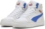 PUMA Rebound V6 Mid Jr Unisex Sneakers White-Vivid Blue-Feather Gray - Thumbnail 1