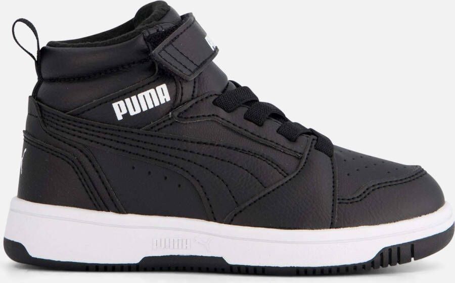 Puma Rebound V6 Mid sneaker zwart wit Imitatieleer 36 Sneakers