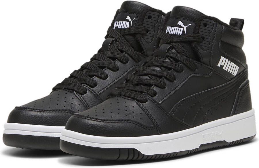 Puma Rebound V6 Mid sneaker zwart wit Imitatieleer 36 Sneakers