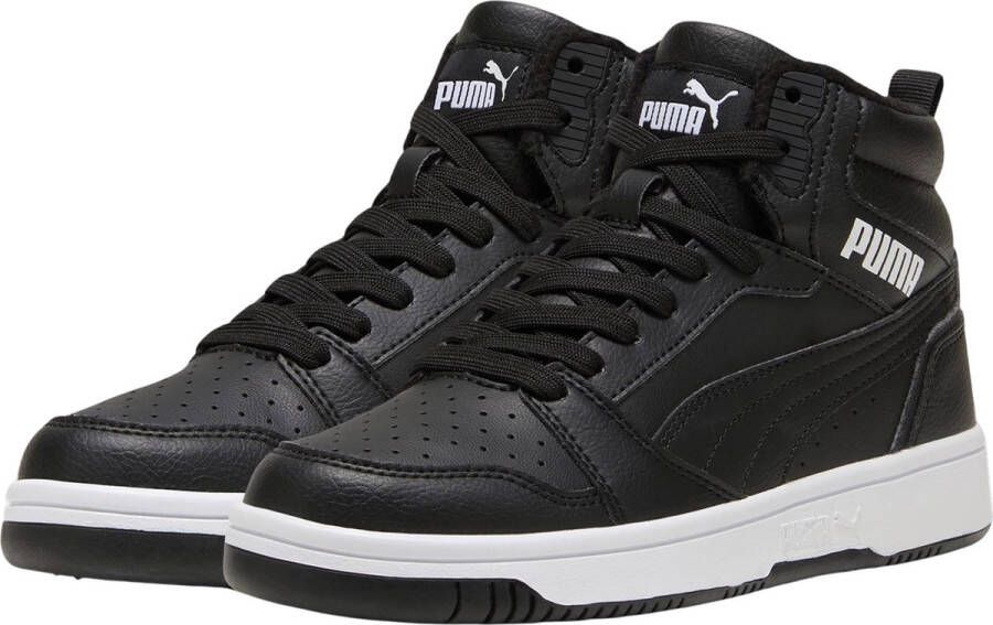 Puma Rebound V6 Mid sneaker zwart wit Imitatieleer 36 Sneakers