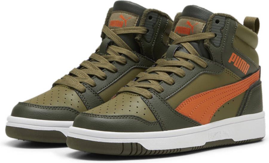 PUMA Rebound V6 Mid WTR Jr Unisex Sneakers Dark Olive-Maple Syrup- Olive - Foto 1