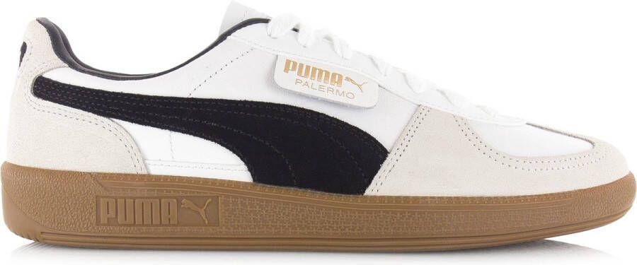 Puma Palermo Lth White Vapor Gray Gum Wit Leer Lage sneakers Unisex