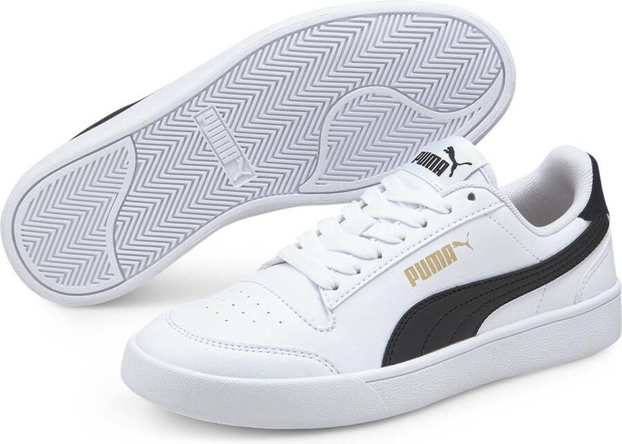 PUMA Shuffle Jr Unisex Sneakers White- Black- Team Gold