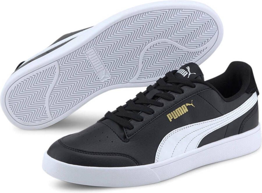 PUMA Shuffle Unisex Sneakers Black White TeamGold