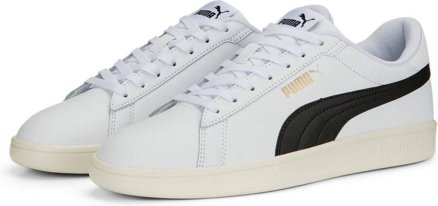 PUMA Smash 3.0 L Unisex Sneakers White- Black- Gold-Frosted Ivory