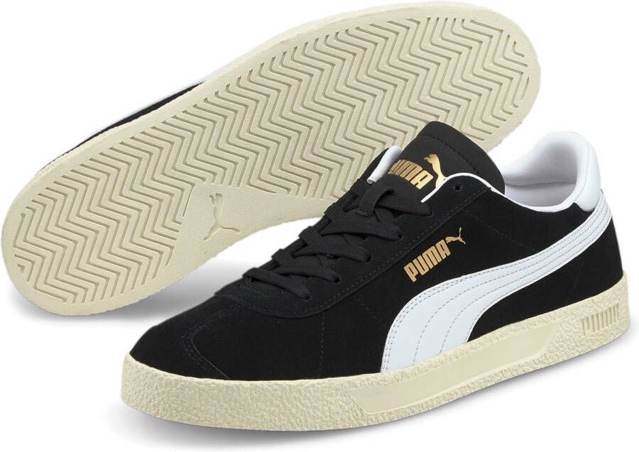 PUMA Club Unisex Sneakers Black White Gold Ivory Glow