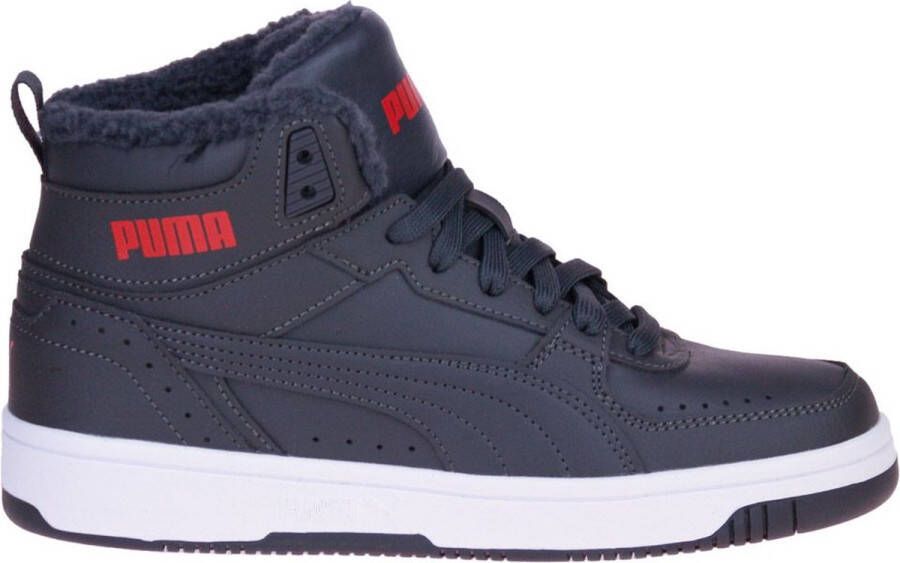 Puma rebound joy fur mid sneakers grijs kinderen