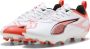 PUMA ULTRA 5 PLAY FG AG Jr Unisex Sportschoenen White- Black-Glowing Red - Thumbnail 6