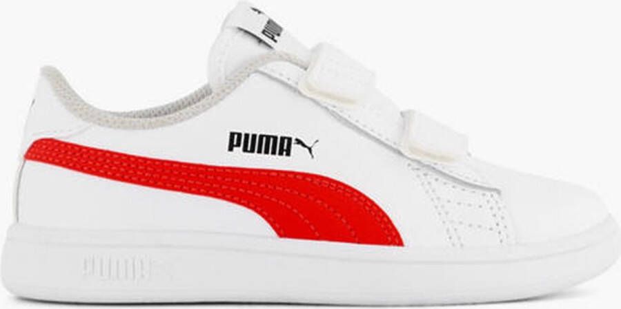 Puma smash v2 l v sneakers wit rood kinderen