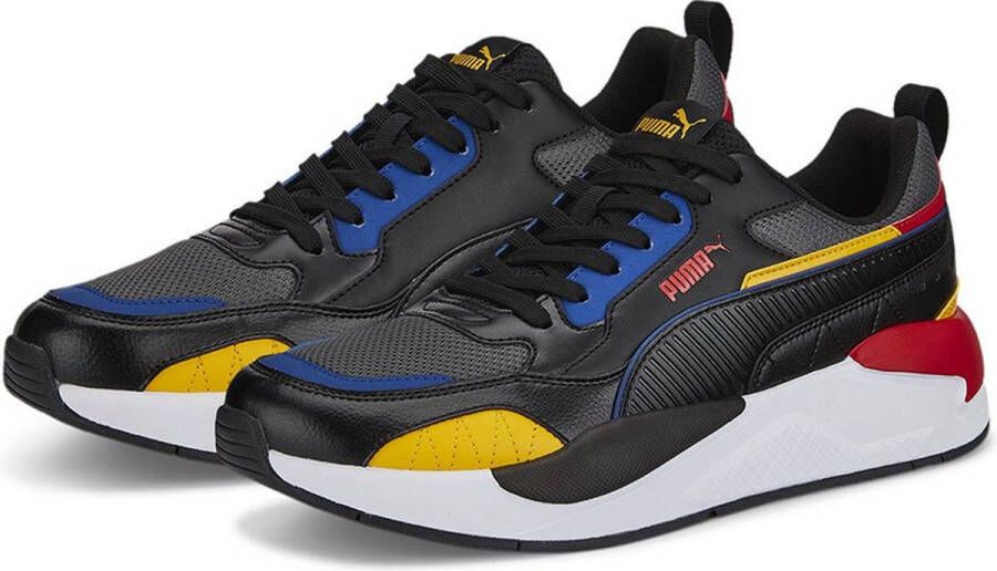 PUMA X-Ray 2 Square Sneakers Dark Shadow Black Spectra Yellow Limoges High Risk Red Heren