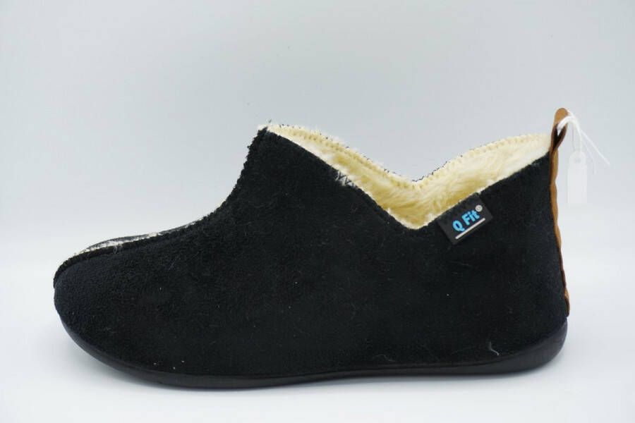 Q fit home shoes Q fit Pantoffel 3300 Madrid zwart wol