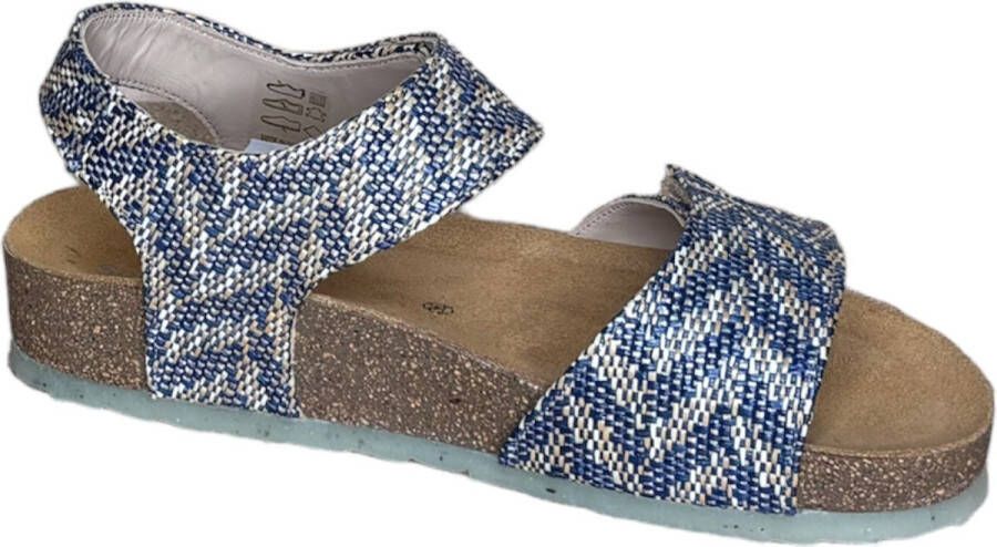 Q Fit Mila combi beige blauw sandaal Kleur Multi)