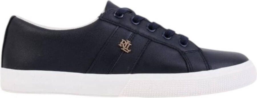 Polo Ralph Lauren Janson II Leren Sneakers met Sportieve Strepen Blue Dames