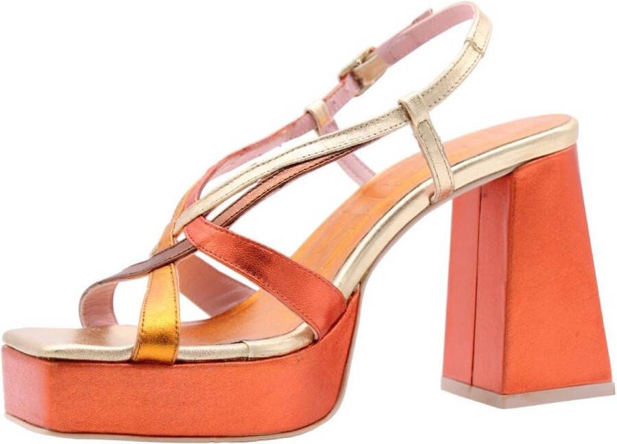 Ras Stijlvolle High Heel Sandalen Orange Dames