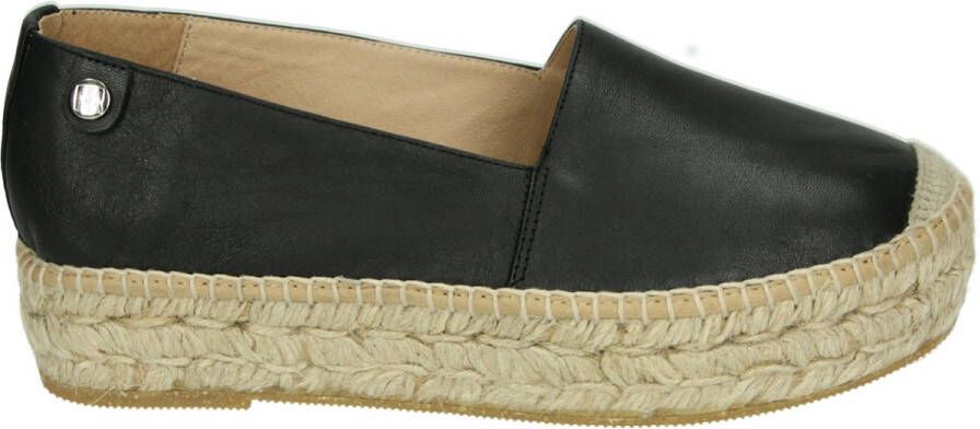 Red Rag Zwarte Leren Espadrilles met Jute Plateauzool Black Dames - Foto 2