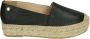 Red Rag Zwarte Leren Espadrilles met Jute Plateauzool Black Dames - Thumbnail 2