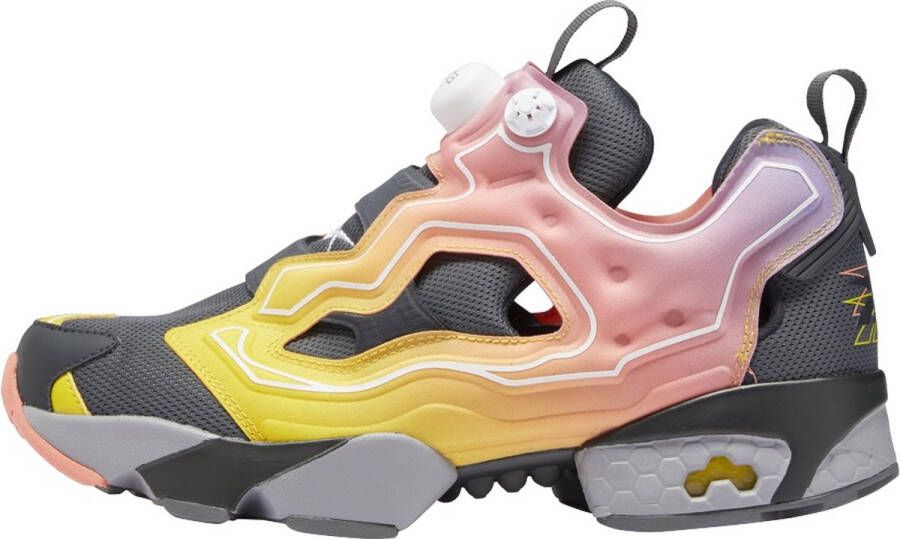 Reebok Grijze Lage Top Sneakers Waarschuwingsgeel Multicolor Heren - Foto 1