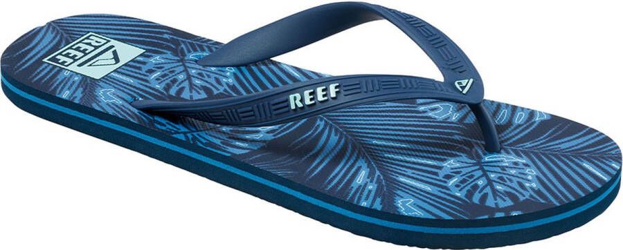 Reef Heren Seaside Prints Slippers Navy Palm 26cm