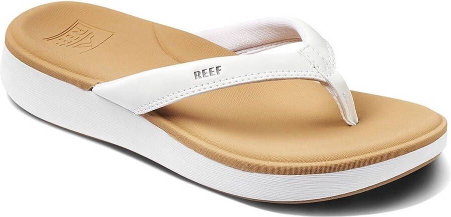 Reef Cushion Cloud White Tan Dames Teenslippers Wit