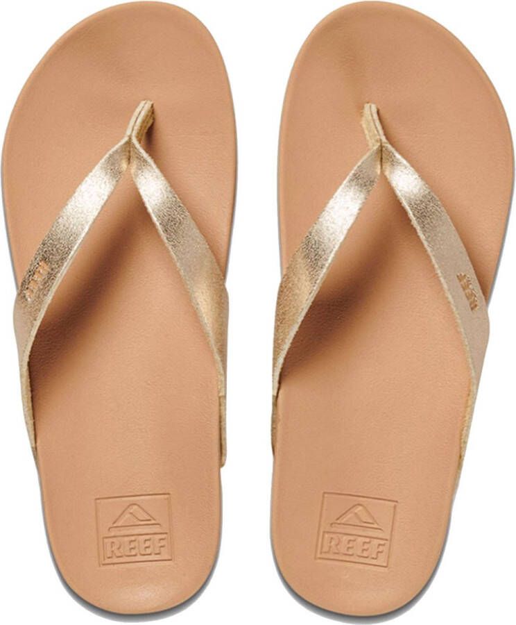 Reef Cushion Courttan Champagne Dames Slippers Bruin Goud