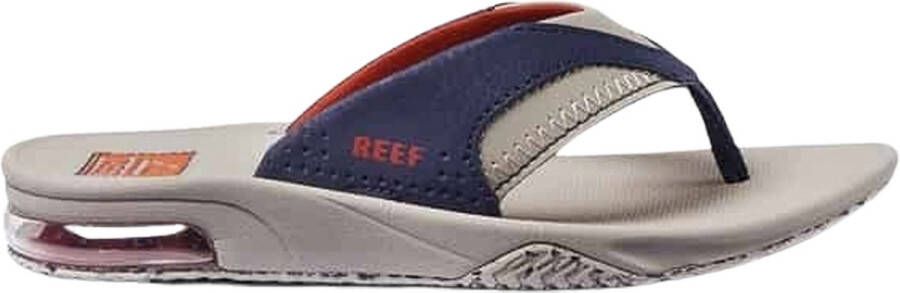 Reef Kids Fanning Jongens Slippers Taupe Donkerblauw