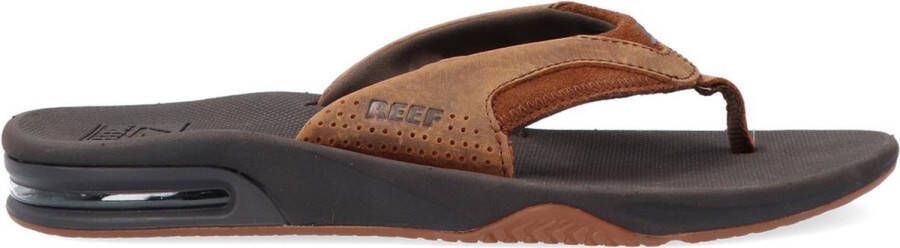 Reef Leather Fanning Heren Slippers Bruin