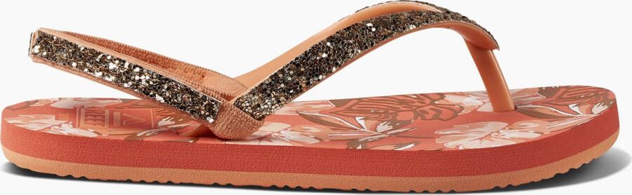 Reef Little Stargazer Prints Monstera sandalen met glitters oranje - Foto 2