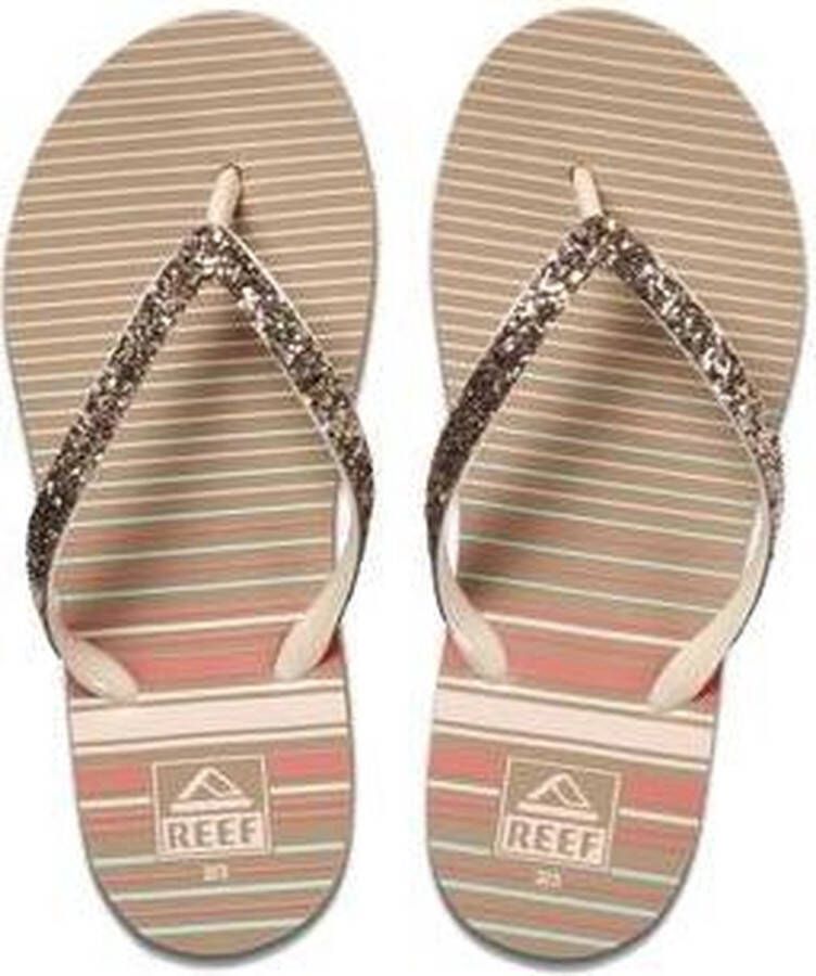 Reef Kids Stargazer Prints teenslippers met glitters roze