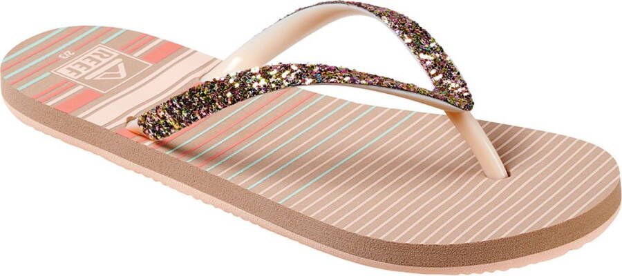 Reef Kids Stargazer Prints teenslippers met glitters roze