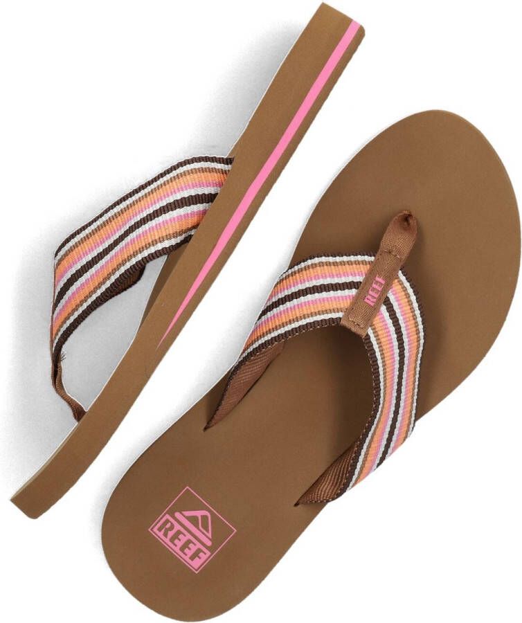 Reef Spring Woven Smoothie Stripe Dames Slippers Cogna Roze