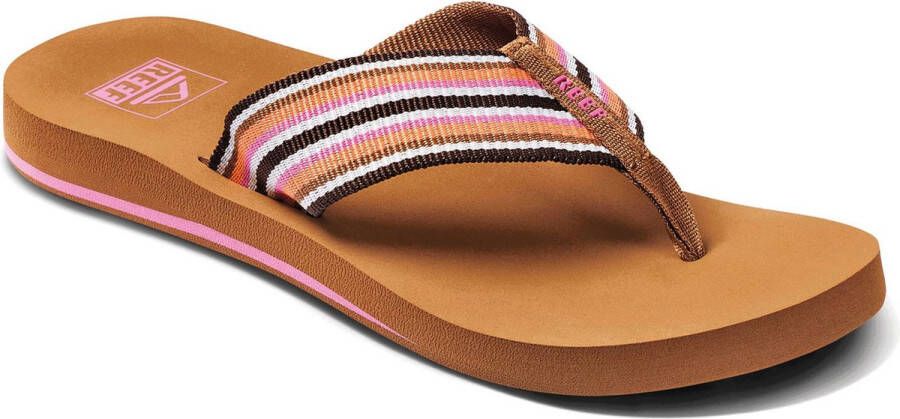 Reef Spring Woven Smoothie Stripe Dames Slippers Cogna Roze