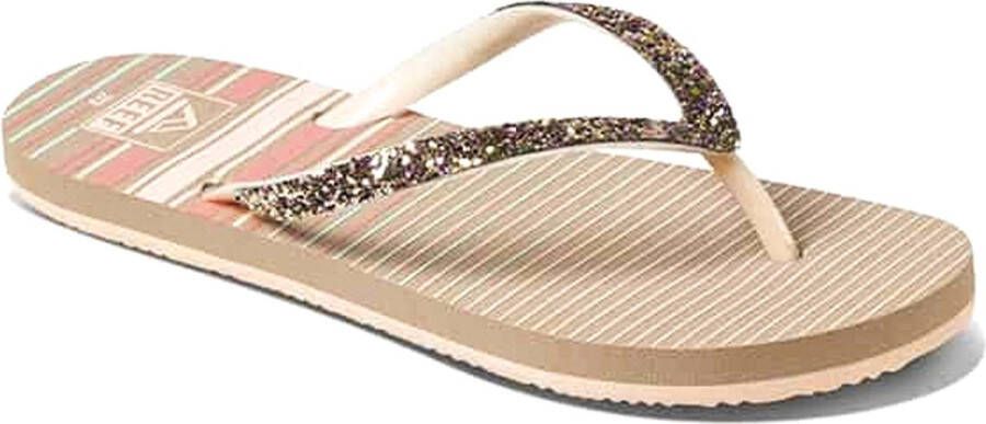 Reef Kids Stargazer Prints teenslippers met glitters roze