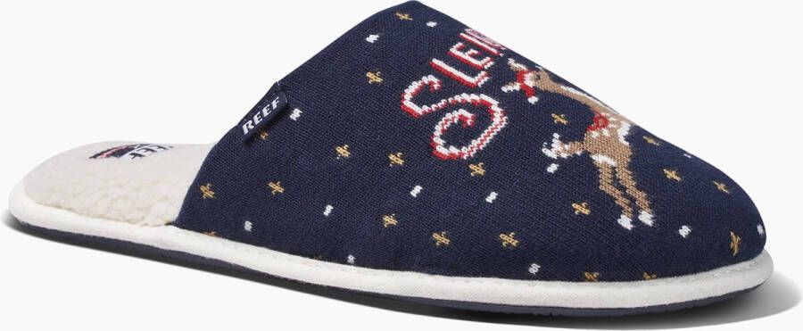 Reef X Tipsy Elves Sleighin' It dames pantoffels Blauw Wit